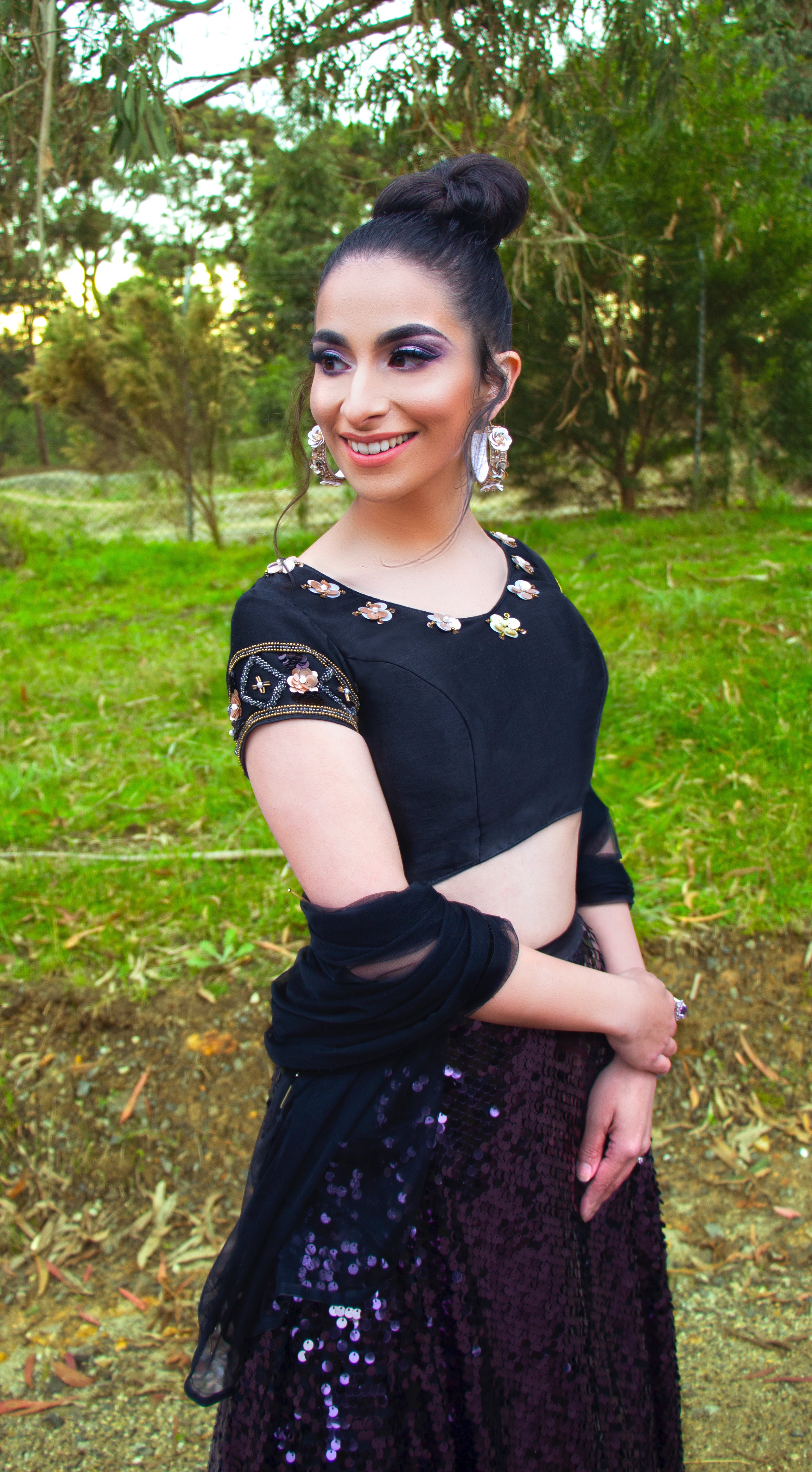 Black Devine Silhouette Lengha - CoutureMantra