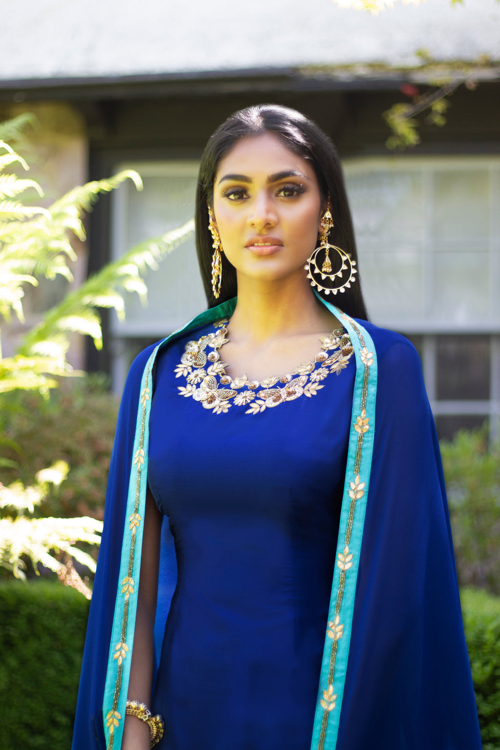 Rani Royal Blue and Sky Blue Gharara