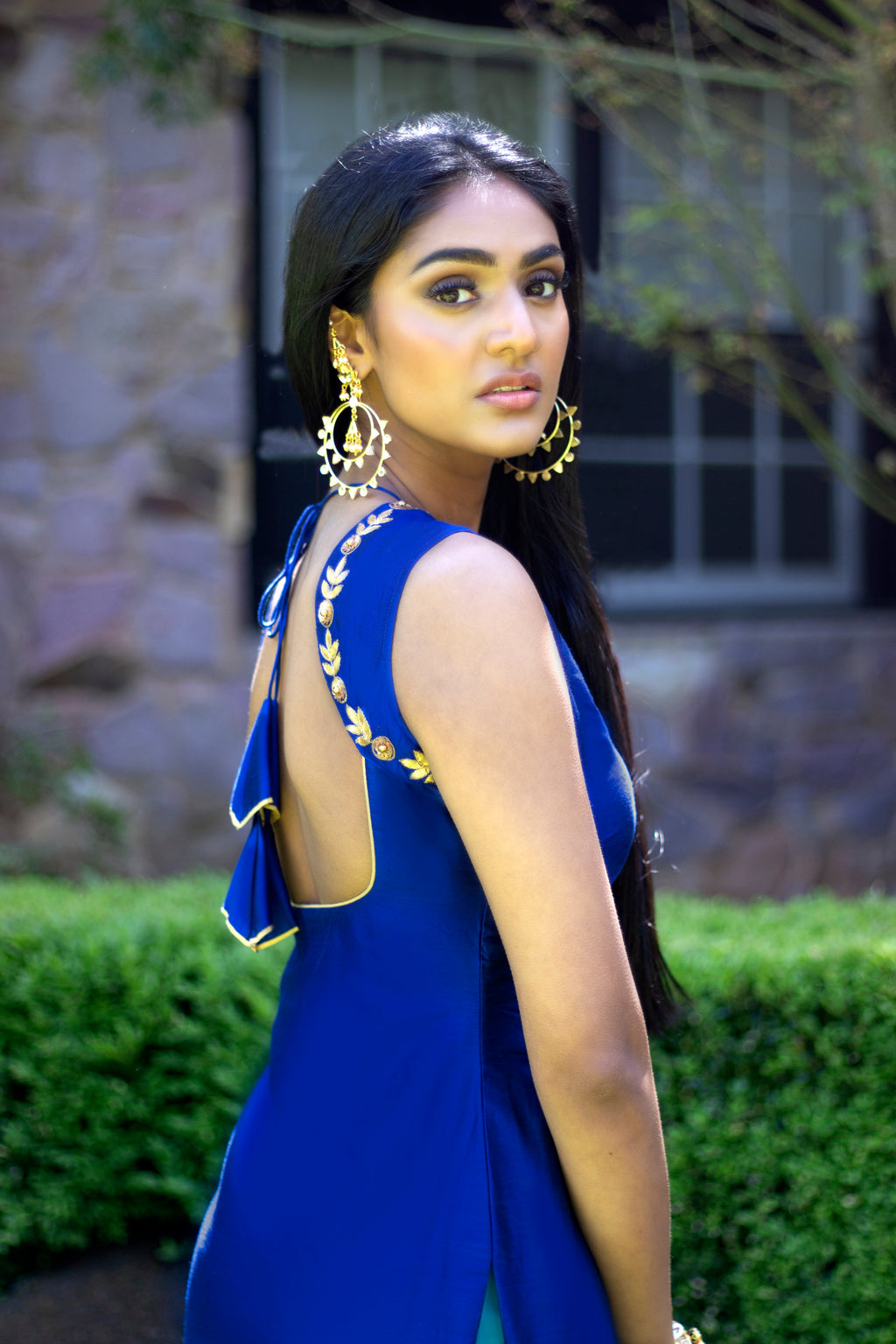 Rani Royal Blue and Sky Blue Gharara