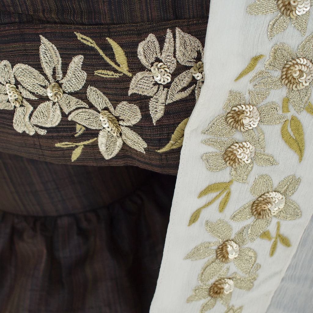 Dark Chocolate Embroidered Sharara Set