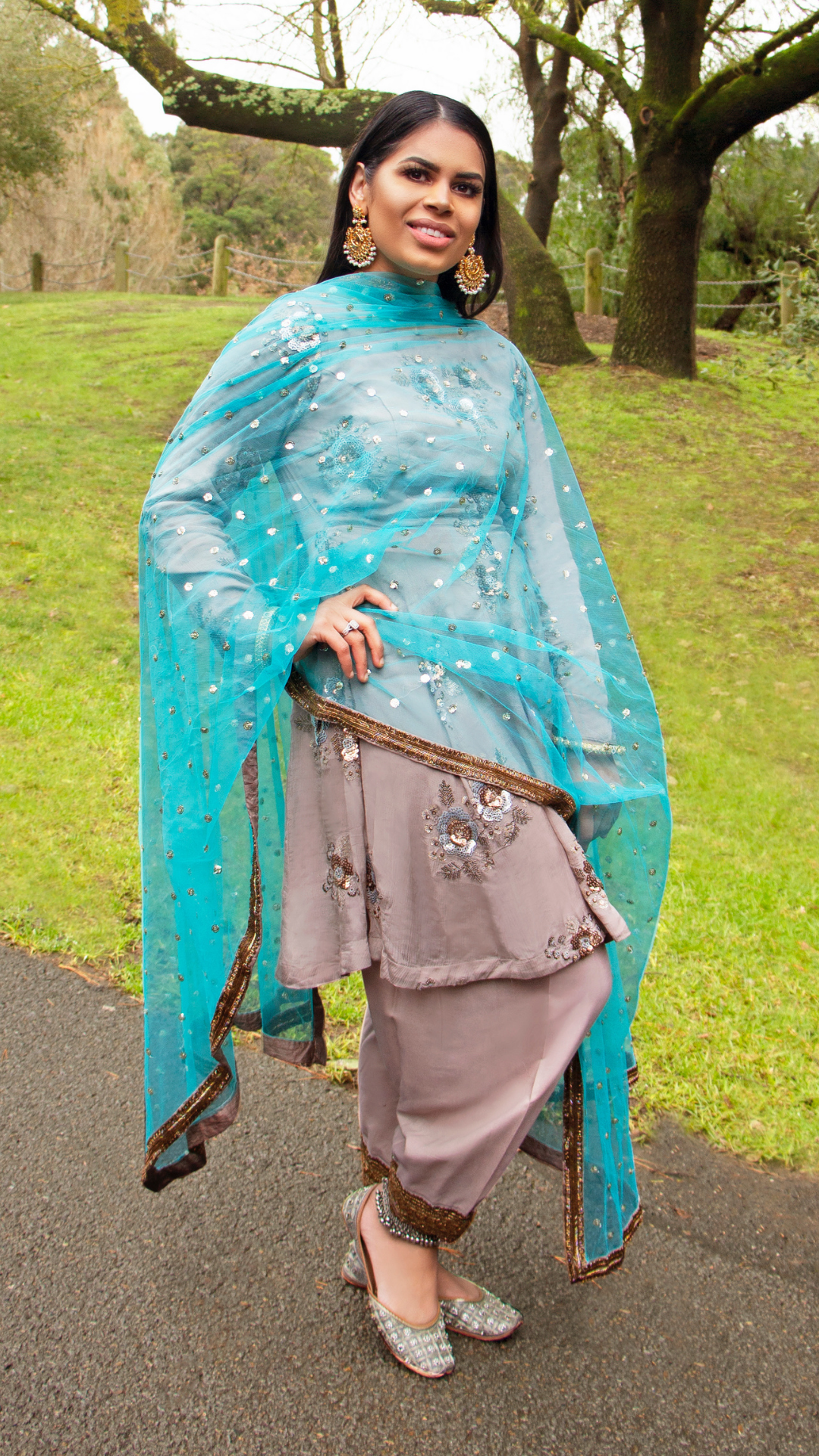 Dusty Patiyala Frock Set - CoutureMantra